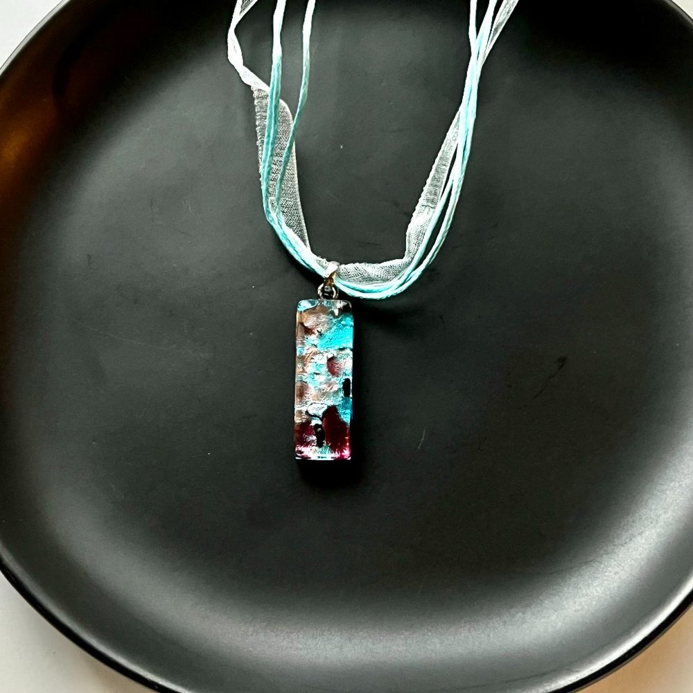 Italian Made Vintage Fused Glass Murano Pendant